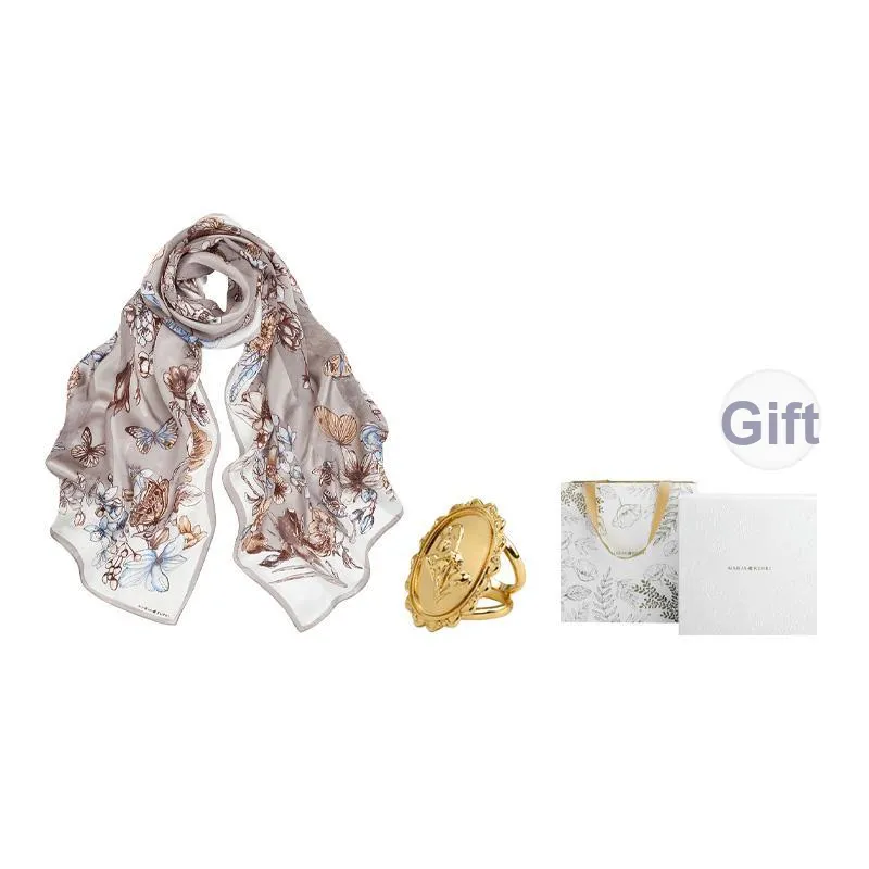 MARJAKURKI Silk Long Scarf Women's-1
