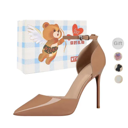 NTOZE Slim Heel High Heels Women's Nude