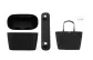TB T Monogram Tote Medium Size Black Felt Liner 31.5cm+Black Shoulder Pads 20cm