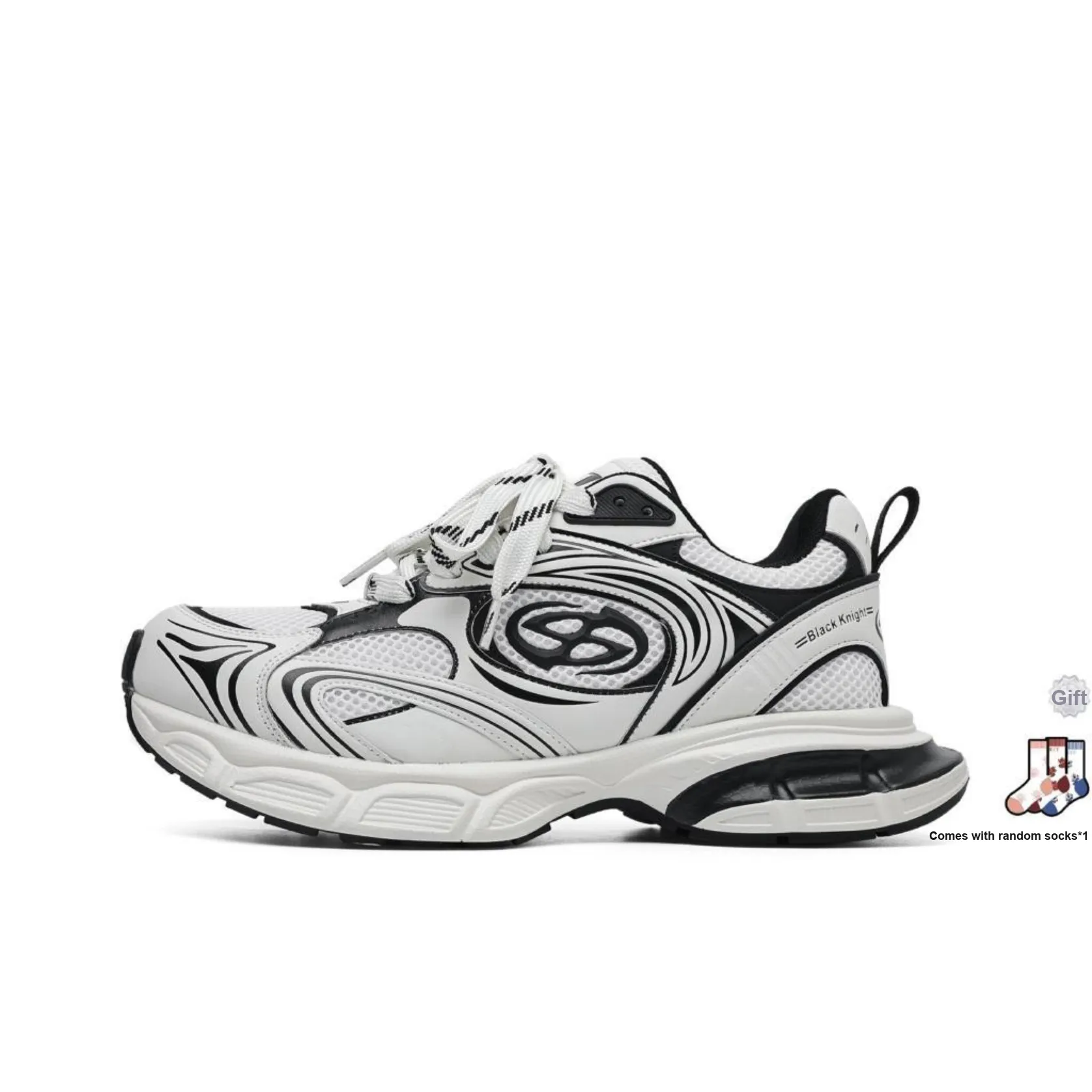 BUFFALO BOUND Anti-Slip Wear-Resistant Low-Top Chunky Sneakers Unisex White