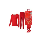 Red Thermal Set+Socks+Underpants[Women's]