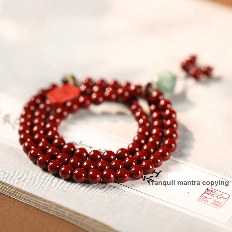 Kowloonko Reconstructed Cinnabar Bracelets Unisex-2
