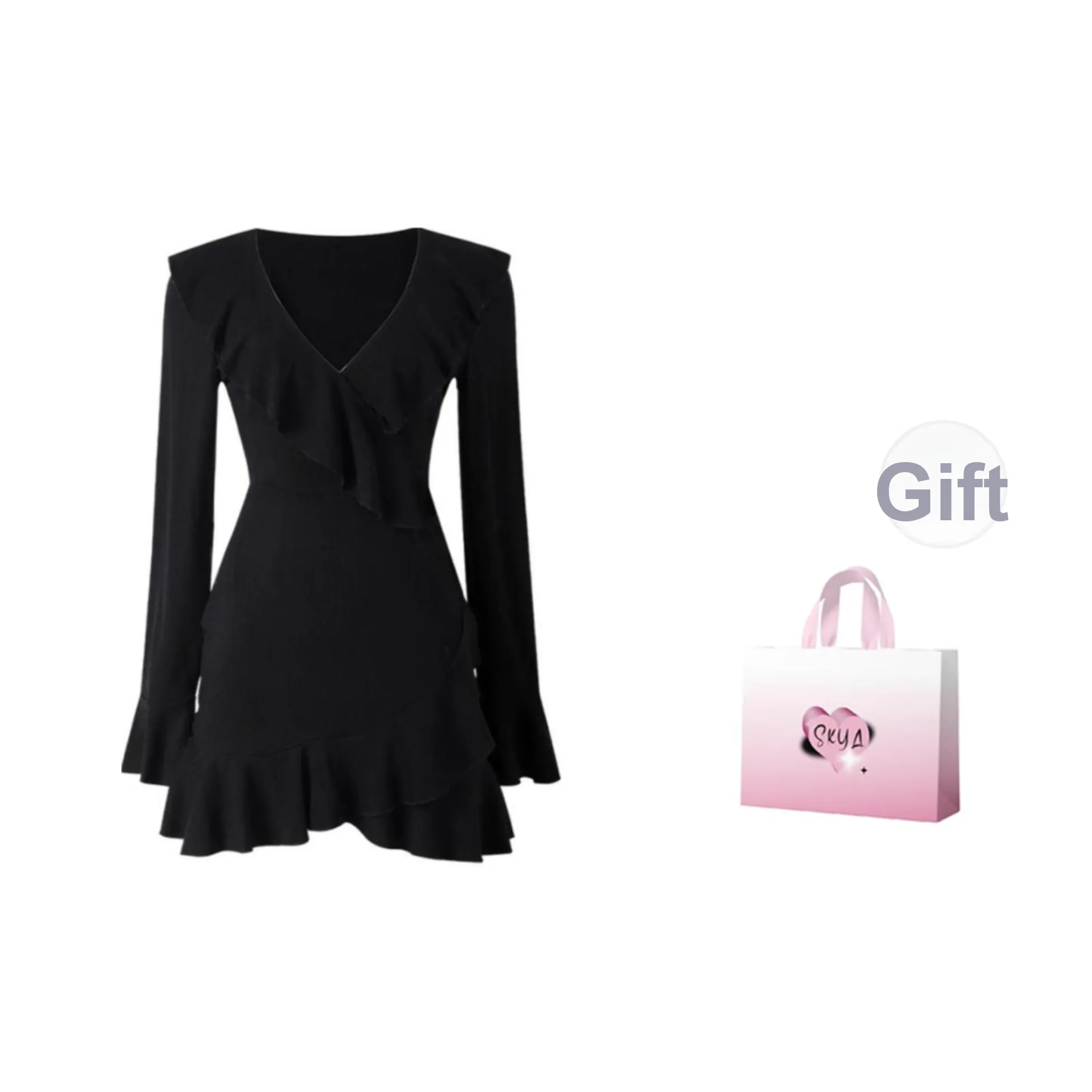 SKYA Длинное платье с длинными рукавами женское