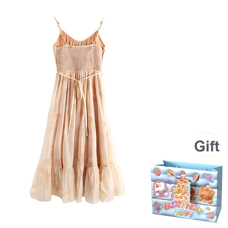 QUIET ANGEL Slip Dresses Women's Orange Shopping Bag-1