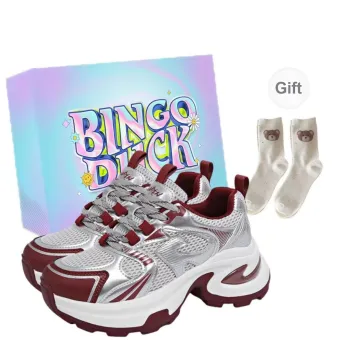 BINGO DUCK Slip Resistant Low Top Chunky Sneakers Women's