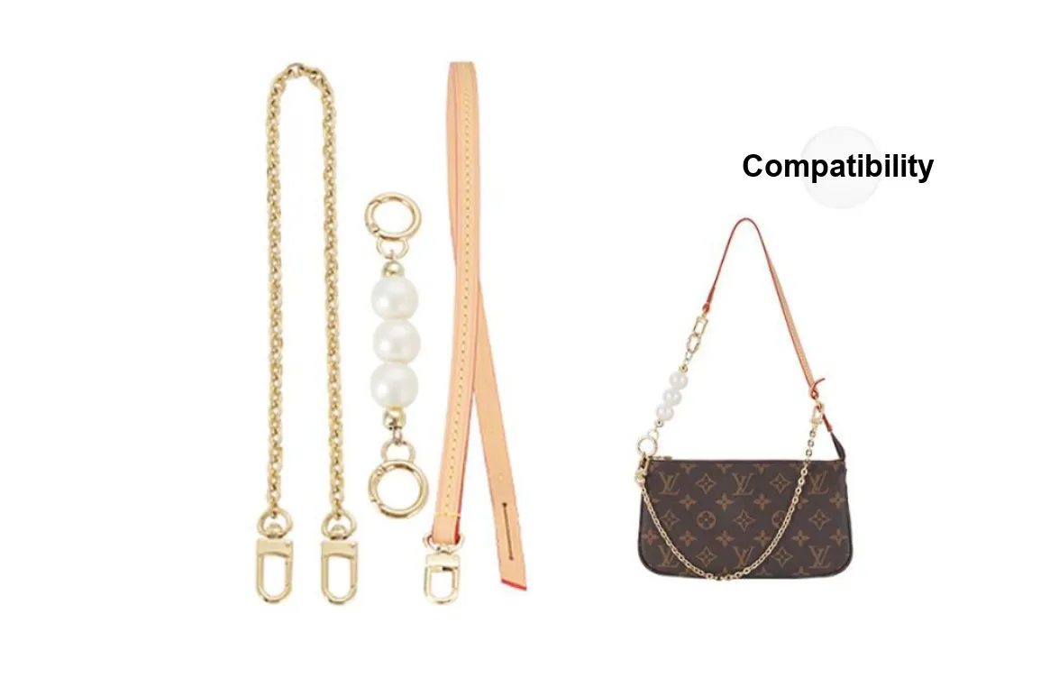 Lan Bao Fan Metal Modified Accessories Bag Strap Women's Gold