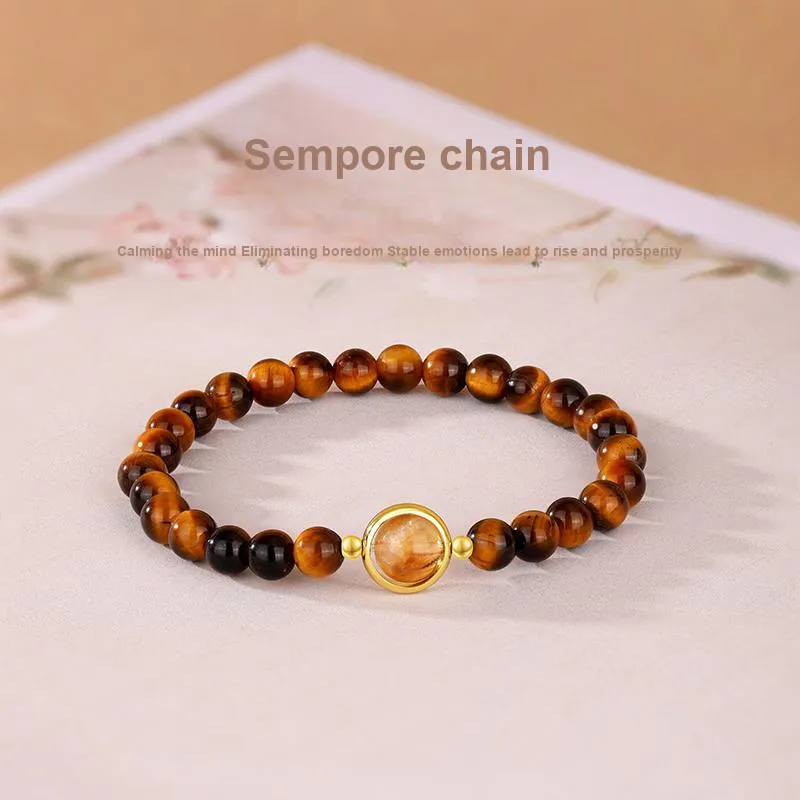 JINLIUFUJIXIANG Natural Tiger's Eye Stone Bracelets Unisex-2