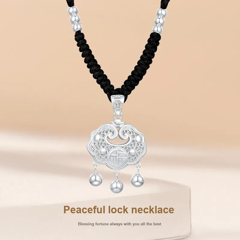JINLIUFUJIXIANG S925 Sterling Silver Necklaces Unisex-2