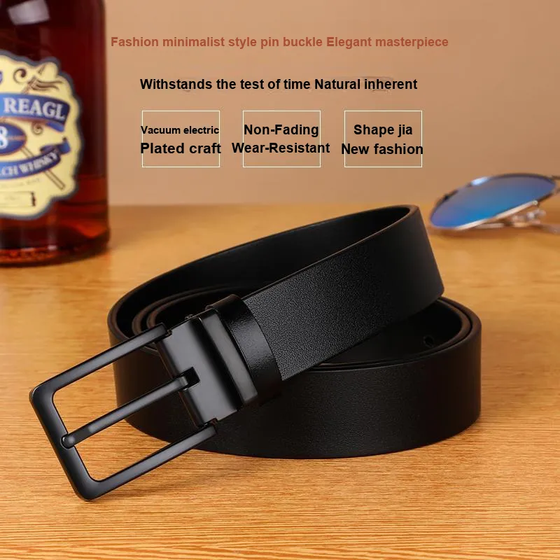 VINEY Cow Leather Belts Men's 3.5cm-4