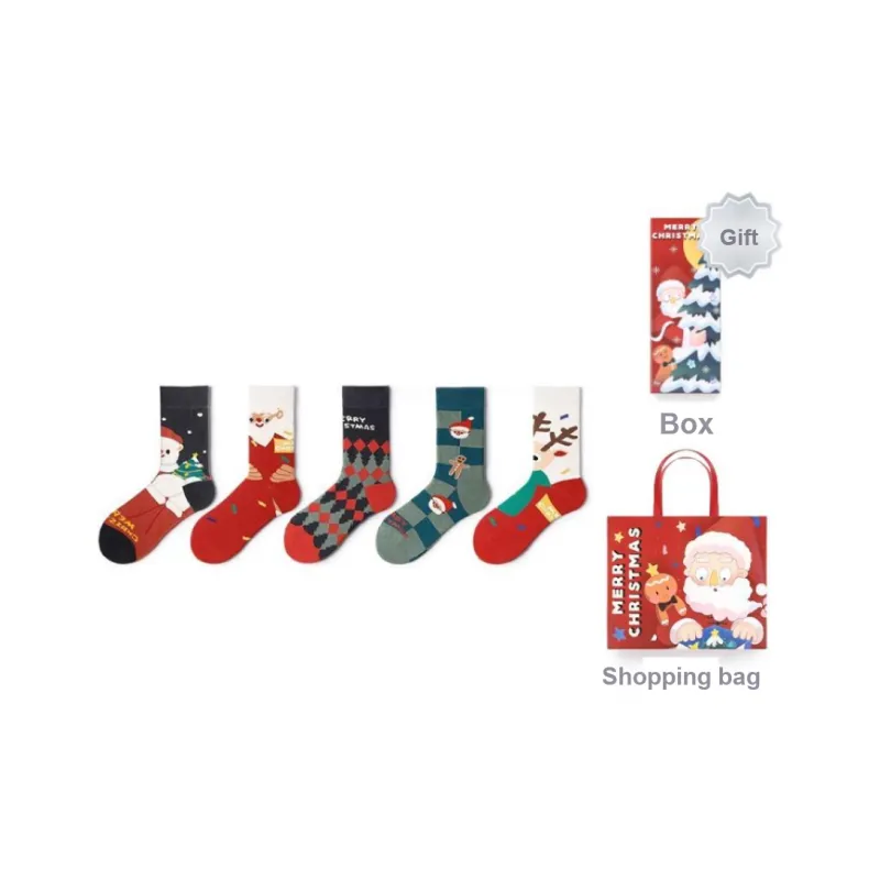 Primeet Mid Calf Socks Unisex Box 5 Pack-3