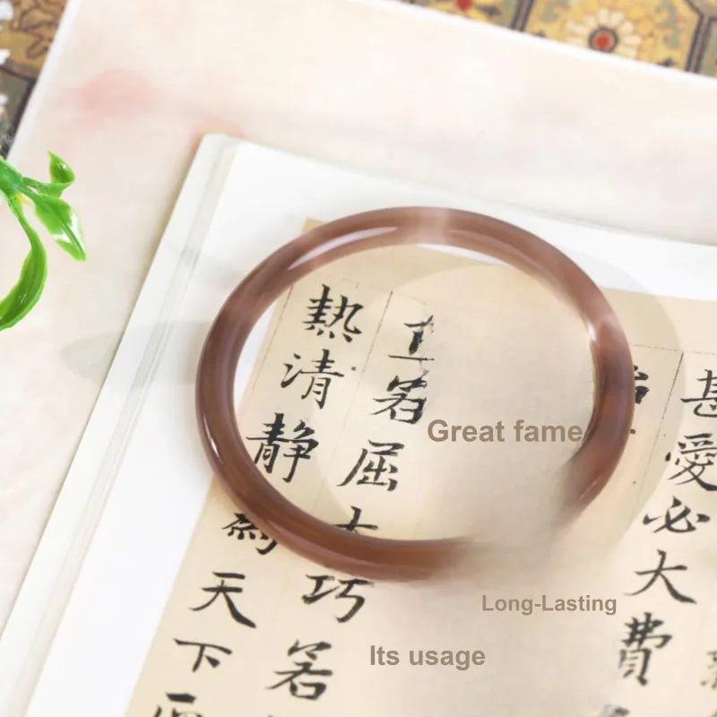 Clear Snow Chalcedony Jade Bangles Unisex-2