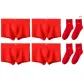 [4 Pack]4 Red Socks+2 Pack Red Socks