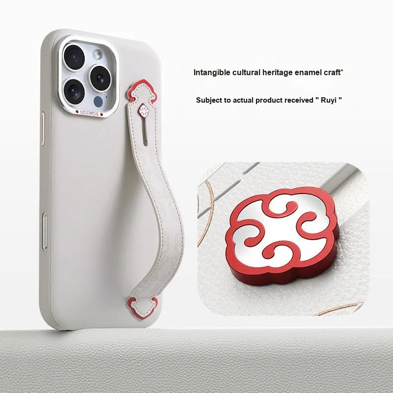 Defense Vegan Leather Material Wrist Strap Holder Style Phone Cases Compatible With IPhone 16 Pro Max/16 Pro-4