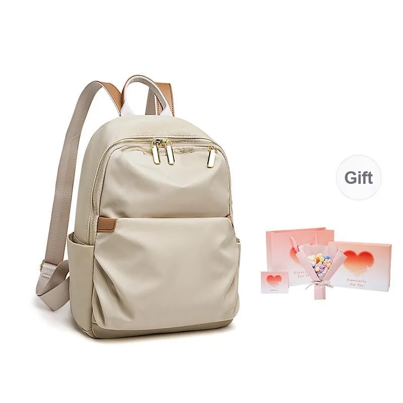 Marino Orlandi Textile, Synthetic Leather Backpack Regular Women's Coffee/Apricot-17