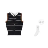 네이비 블루 스트라이프 패턴, 양말 증정