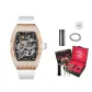 The Great Wall Box-Women's Rose Case with White Strap