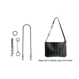 Black MCM Smaller Bag Underarm Modified Set (47cm Copper Chain+Pearl+Pig Nose)