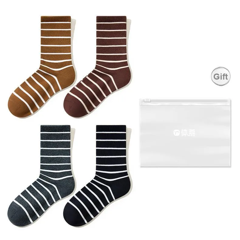Temooues Mid Calf Socks Women's Shopping Bag Combo Set-55