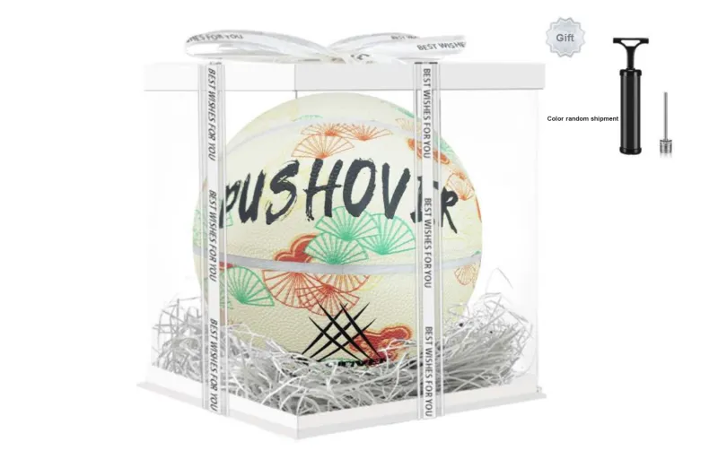 PUSHOVER PU Basketball White Size 7 Training Unisex-21