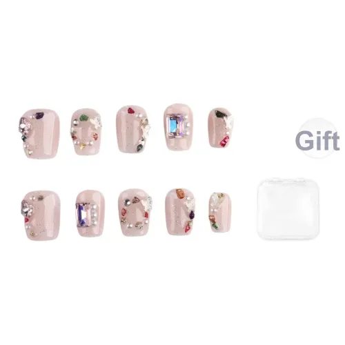 Song Biography Мягкий Многоцветный Ромб Elegance Brightening Handcrafted False Nail Короткий LADDER 15 мм