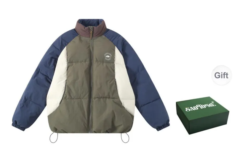 Saotome Puffer Jacket Women's Blue White Green Multicolor-3