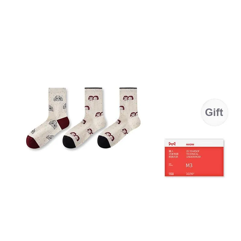 MIIOW Trend Party Series Mid Calf Socks Women's Shopping Bag Combo Set-7