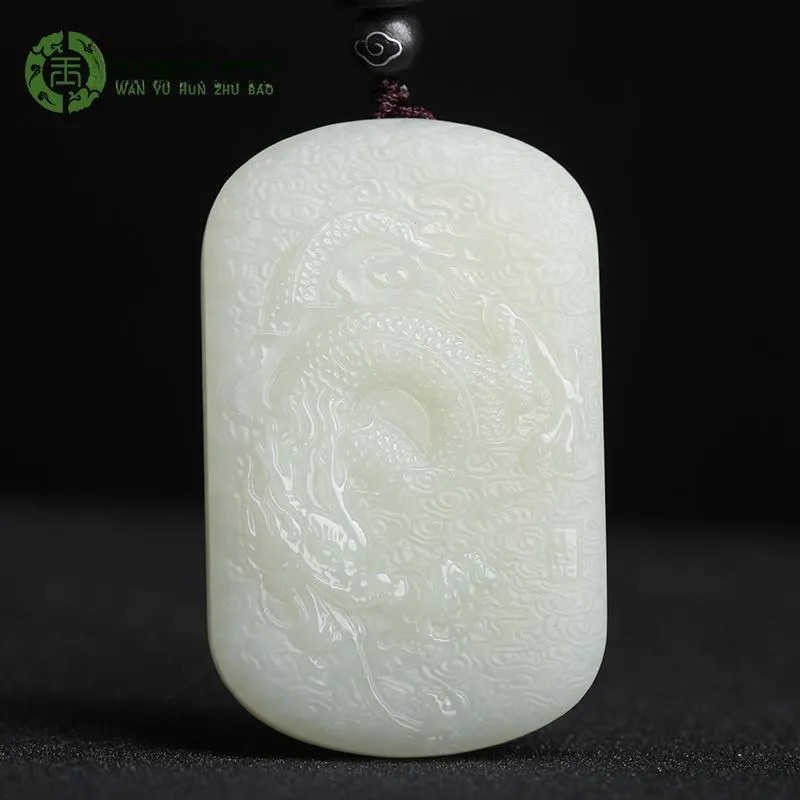 WANYUHUN Hetian Jade Pendants White Jade/Pale Greenish White Jade Unisex-1
