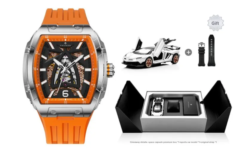 PONIGER Automatic Mechanical Movement Watch Men's Watches Black Dial-5