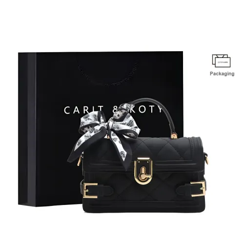 Carit&Koty Polyurethane Mosaic Fabric Handbag Regular Women's Black