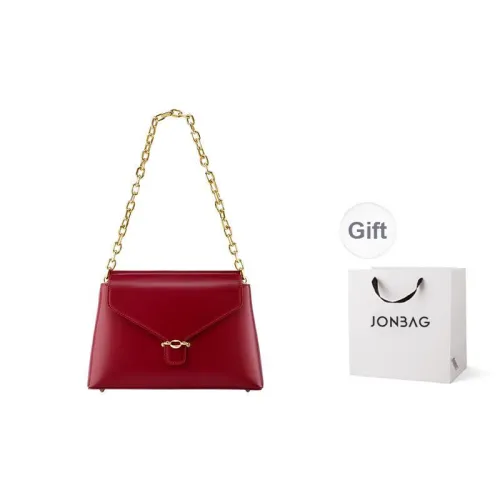 JONBAG Synthetic Leather Bride Wedding Bag, Crossbody Bag, Handbag, Shoulder Bag Medium Size Women's Red