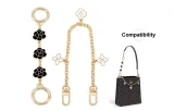 Black Camellia Extender Chain+Four-Leaf Clover Decorative Chain