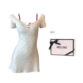 METE WHALE MT Nightgown Women's Gift Box Set Floral White
