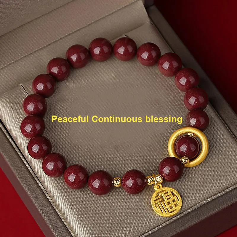 ZSY Reconstructed Cinnabar Bracelets Women's-1
