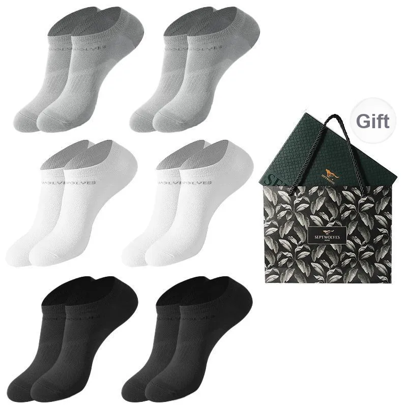 SEPTWOLVES Ankle Socks Men's Gift Box Of 6 Doubles-20