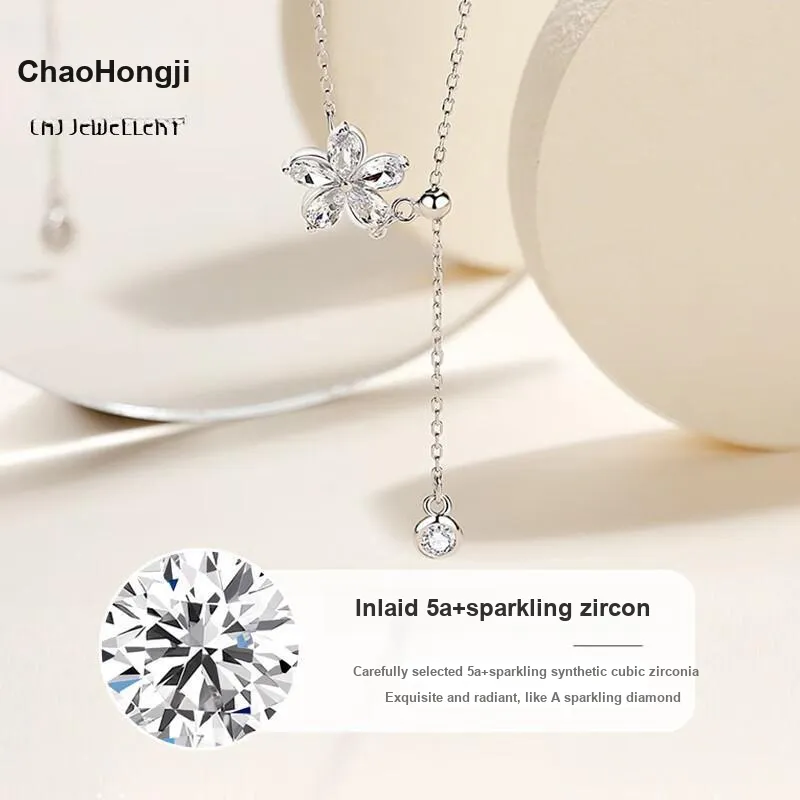 CHAOHONGJI 925 Sterling Silver Necklaces Women's-4