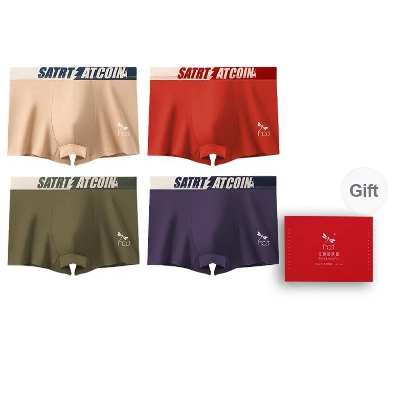 RED DRAGONFLY Cotton Panties Men's 4 Pack Gift Box Set-13