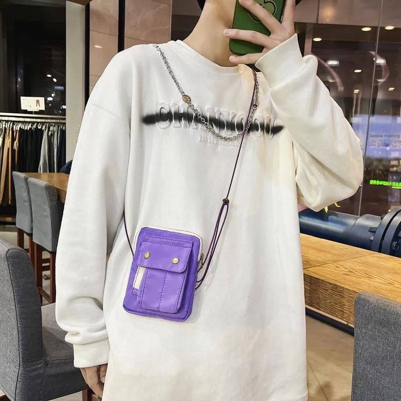 NIGEER Nylon Crossbody Bag Mini Unisex Black/White/Green/Purple-20