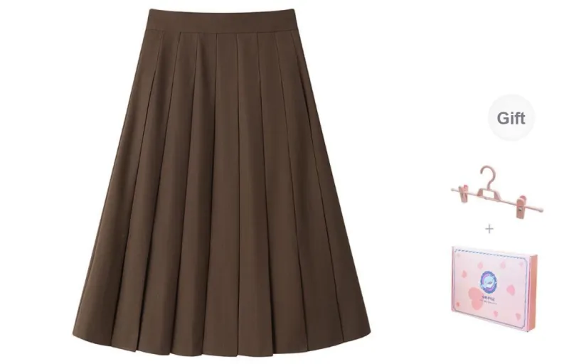 Tokyo Season Casual Long Skirt Women's Brown Skirt-1