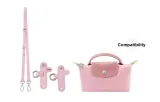 Adjustable Shoulder Strap 94-114cm+Free Perforated (Pink Silver-Tone Buckle)