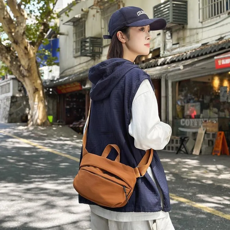 GOBLIN SHARKS 1759 Nylon Backpack Crossbody Bag Sling Bag Unisex White/Black/Gray/Khaki/Green/Orange-17