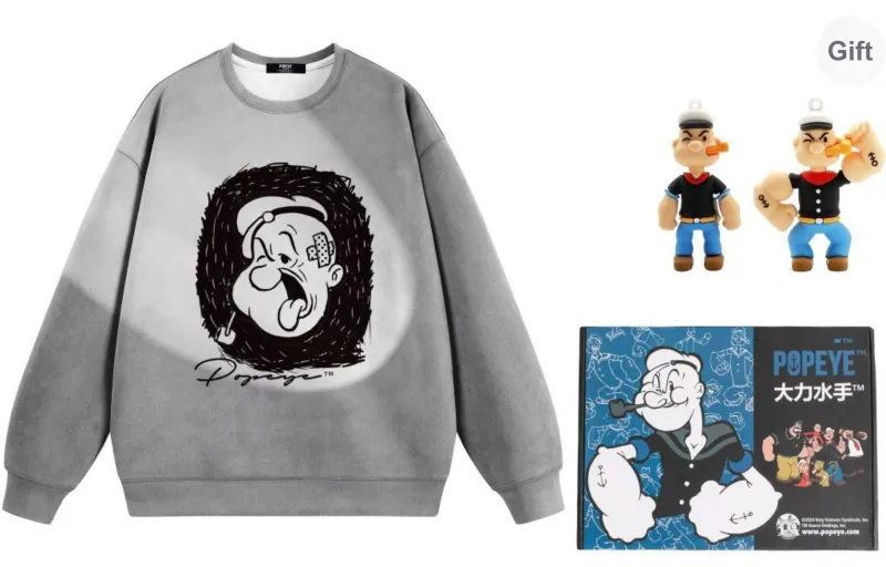 POPEYE Sweatshirt Fall And Winter Unisex Includes Gift Box Sets-16