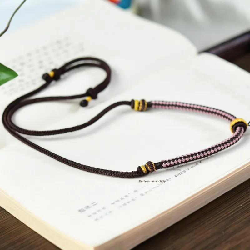Moon Jewelry Braided String Necklaces Unisex-3