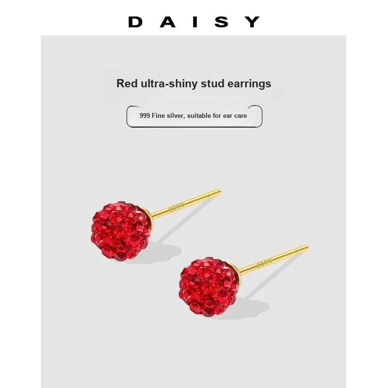 Daisy Dream 999 Fine Silver Stud Earrings Women's-4
