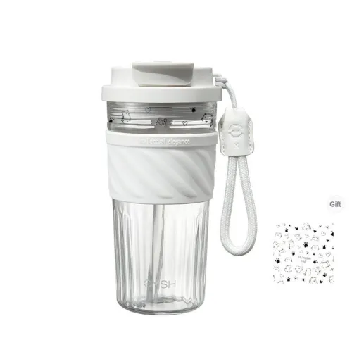 CMSH Cute Direct Drinking Large Capacity Transparent Clear Glass Cup 550ML