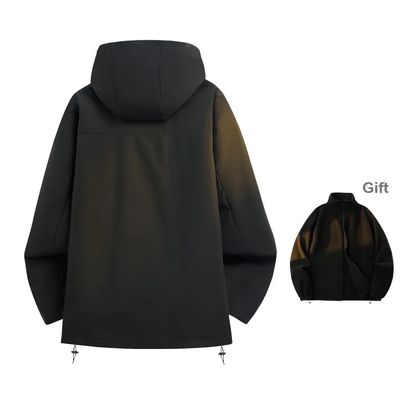 ROBINHOOD Water-Resistant Windproof Wear-Resistant Warm Windbreaker Jacket Unisex-4