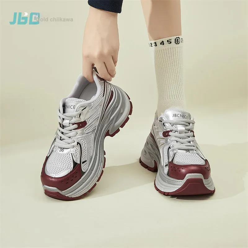 Jin Baichuan Height Increasing Wear-Resistant Low-Top Chunky Sneakers Women's-9