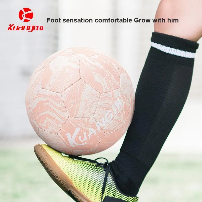 Kuangmi Size 5 Ball Soccer PU Machine Stitched Soccer Ball Unisex Pink-15