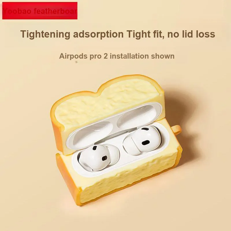 Yoobao Compatibility AirPods 1/2/AirPods Pro2/3/4 TPU Toast Breads Headphone Cases-4