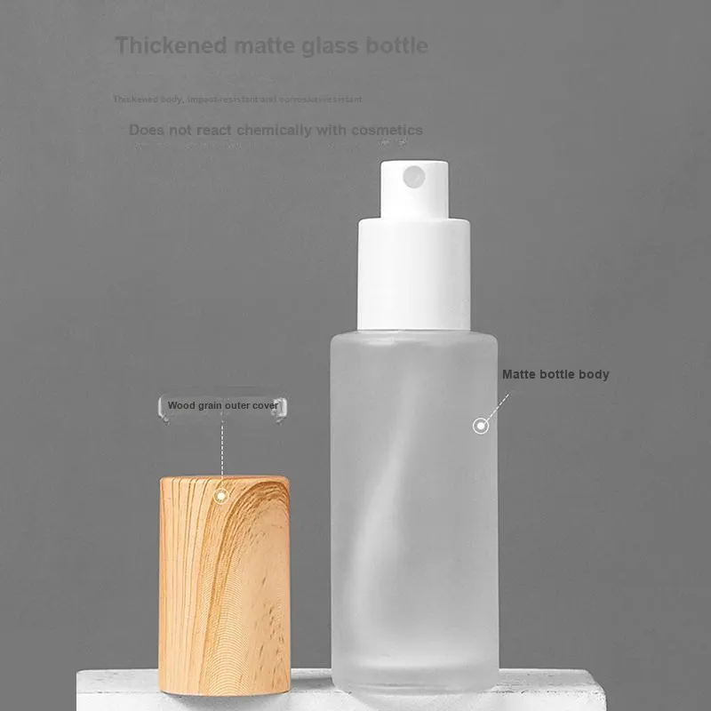 JIANYINGSHU 2 Pcs Up] Matte Glass Spray Bottle 50ml Thickened Glass Wear Resistant Durable Travel Portable Small Bottle-2