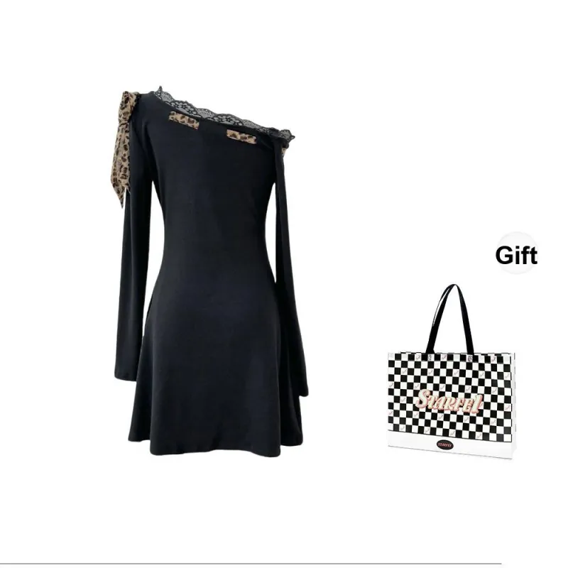 STARFEI Long-Sleeved Dresses Women's Black-1